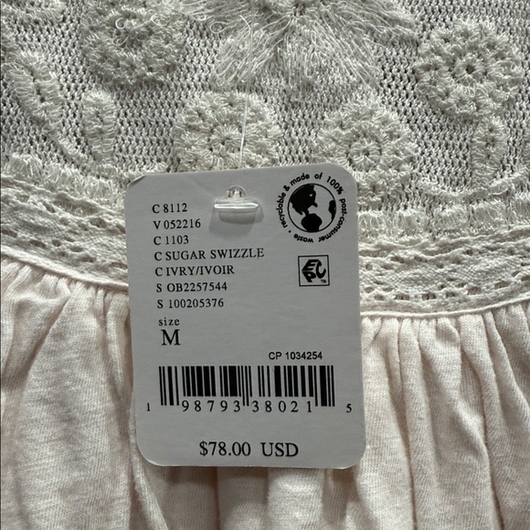 Free People Cream Ruffle Top - Picture 2 of 2